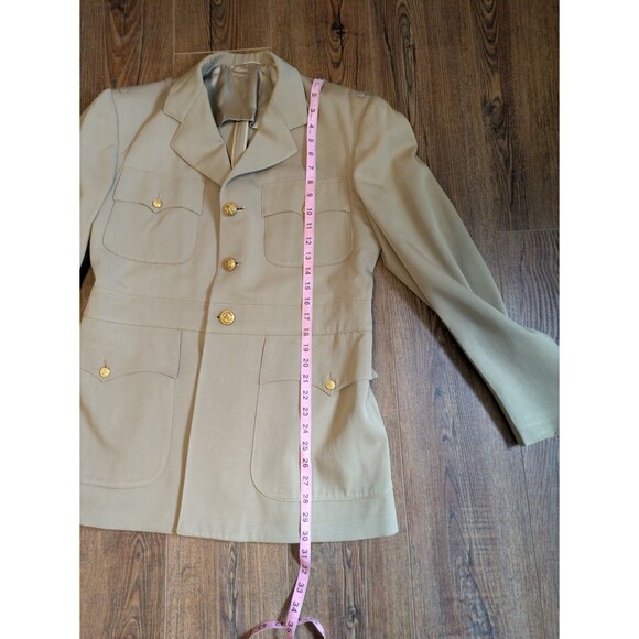 Vintage WWII US Navy Uniform Tunic Khaki Size 41 - Picture 8 of 15
